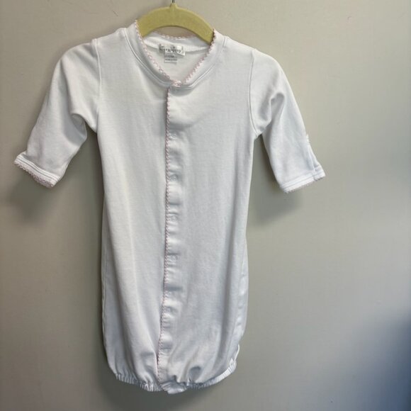 Kissy Kissy Convertible Baby Gown, White with Pink Trim , Size SM - Picture 1 of 5